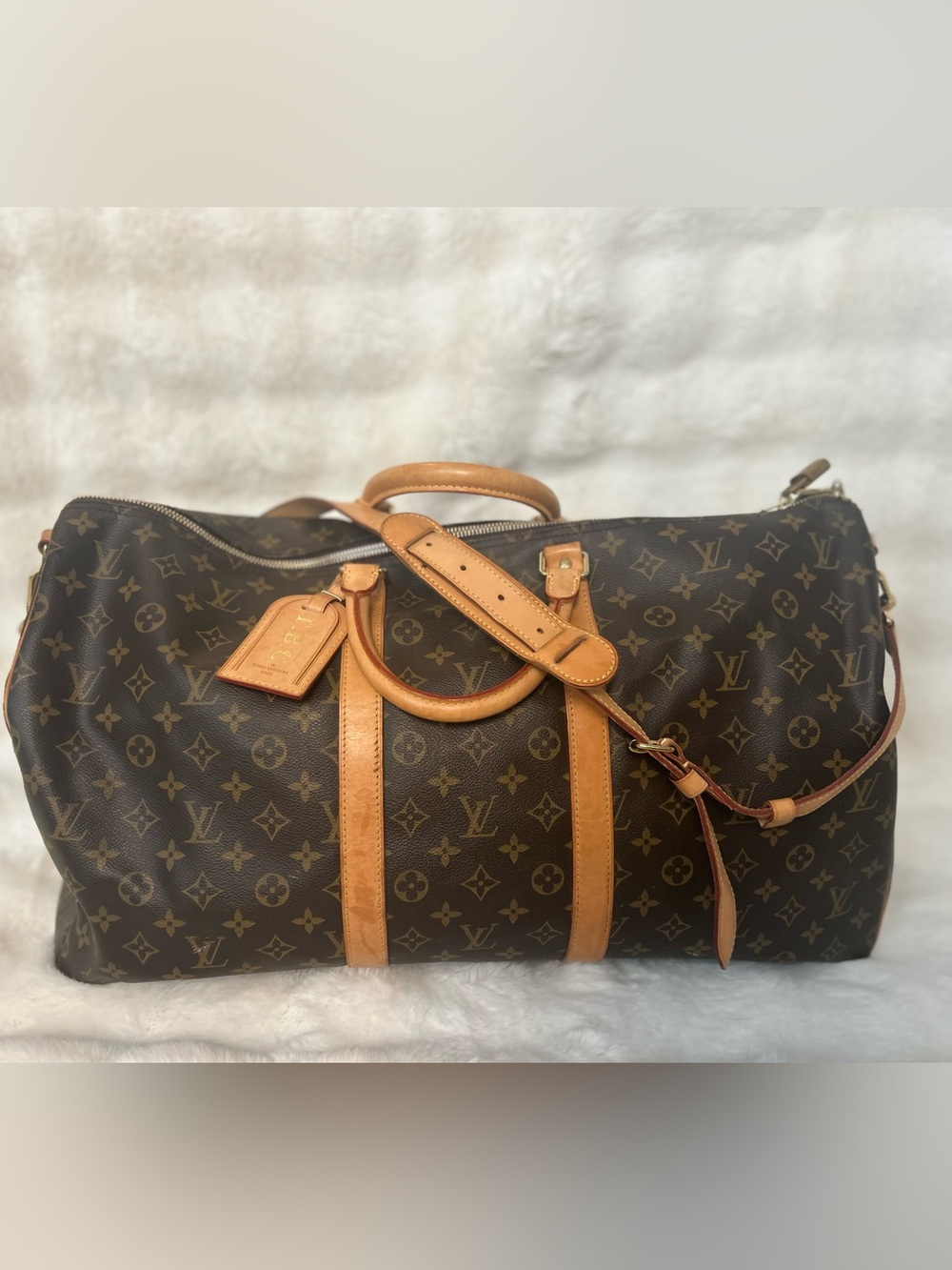 Louis Vuitton Keepall Bandoulière 55 Monogram Travel Duffel Bag Unisex